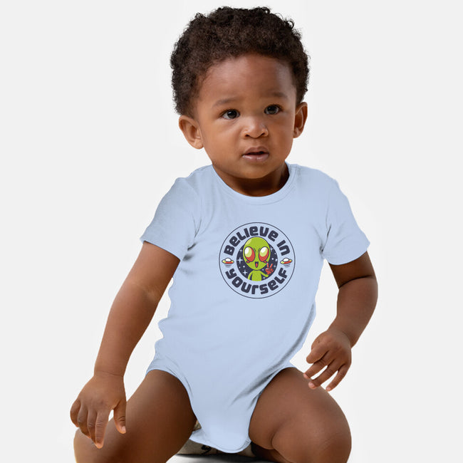 Believe In Yourself Alien-Baby-Basic-Onesie-tobefonseca