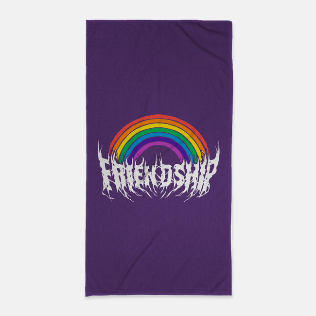 Friendship Powered By Metal-None-Beach-Towel-manoystee