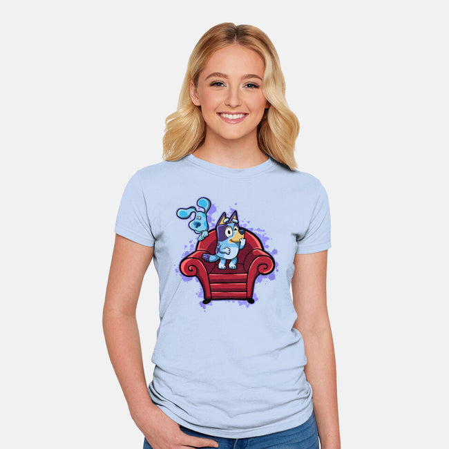 Dogs Clues-Womens-Fitted-Tee-nickzzarto