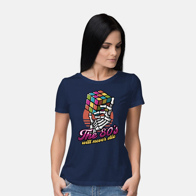 80s Will Never Die-Womens-Basic-Tee-tobefonseca