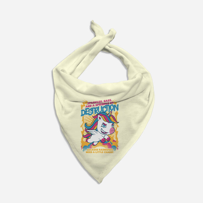 Unicorn Rainbows Destruction-Cat-Bandana-Pet Collar-Studio Mootant