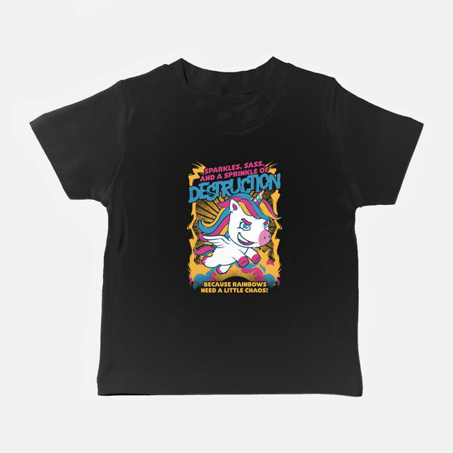 Unicorn Rainbows Destruction-Baby-Basic-Tee-Studio Mootant