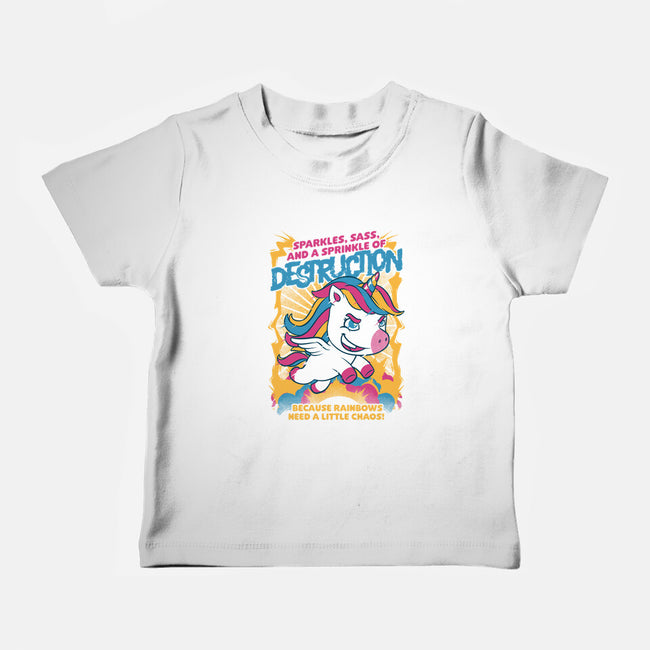 Unicorn Rainbows Destruction-Baby-Basic-Tee-Studio Mootant