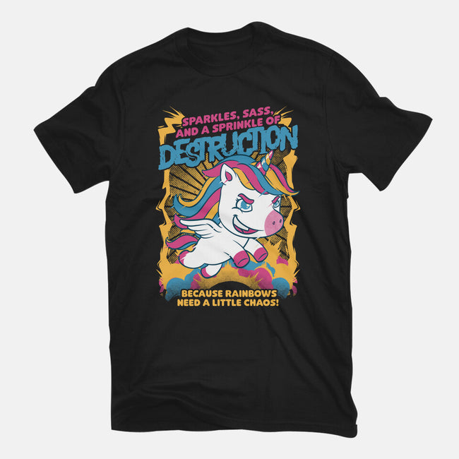 Unicorn Rainbows Destruction-Unisex-Basic-Tee-Studio Mootant