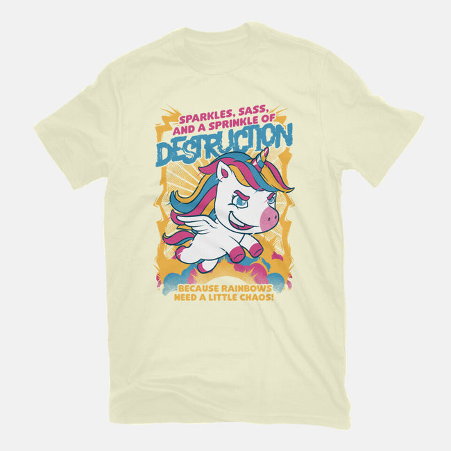 Unicorn Rainbows Destruction-Mens-Basic-Tee-Studio Mootant