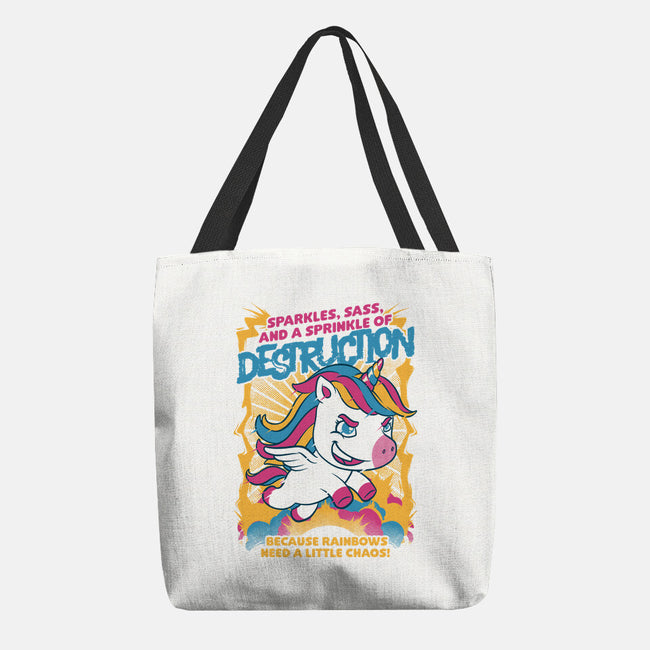 Unicorn Rainbows Destruction-None-Basic Tote-Bag-Studio Mootant