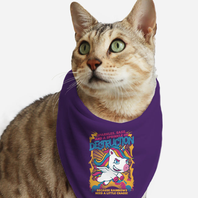 Unicorn Rainbows Destruction-Cat-Bandana-Pet Collar-Studio Mootant