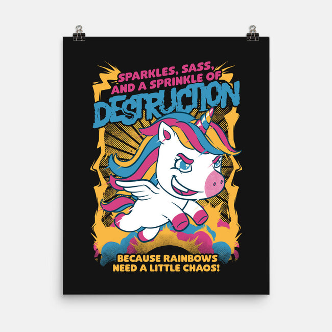 Unicorn Rainbows Destruction-None-Matte-Poster-Studio Mootant