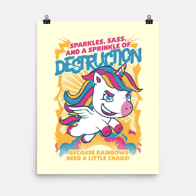 Unicorn Rainbows Destruction-None-Matte-Poster-Studio Mootant