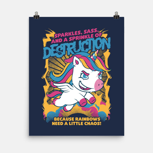 Unicorn Rainbows Destruction-None-Matte-Poster-Studio Mootant