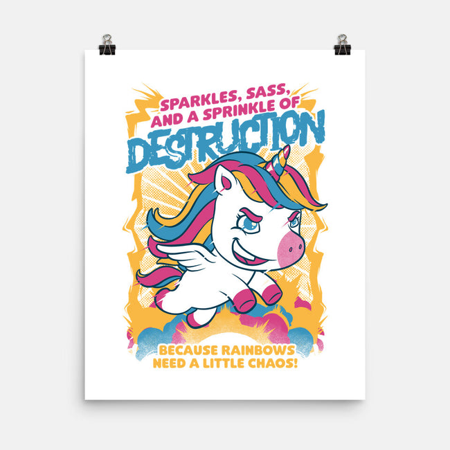 Unicorn Rainbows Destruction-None-Matte-Poster-Studio Mootant