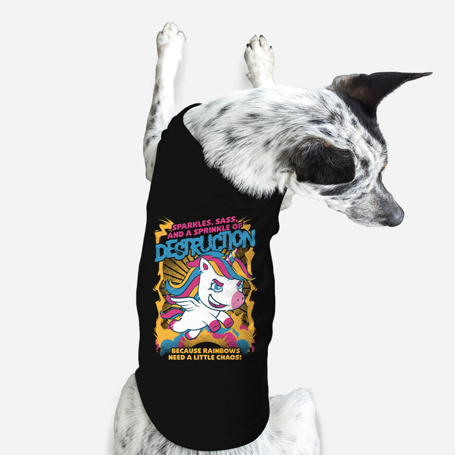 Unicorn Rainbows Destruction-Dog-Basic-Pet Tank-Studio Mootant