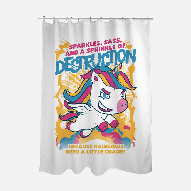 Unicorn Rainbows Destruction-None-Polyester-Shower Curtain-Studio Mootant