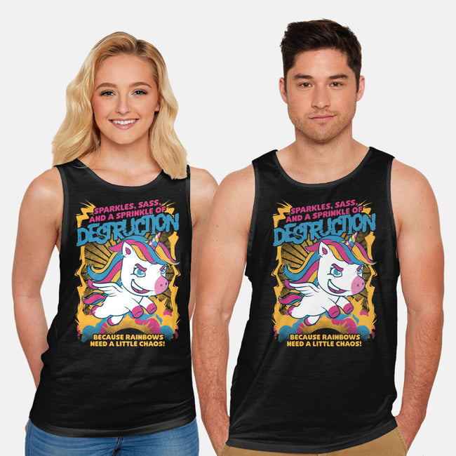 Unicorn Rainbows Destruction-Unisex-Basic-Tank-Studio Mootant