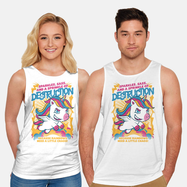 Unicorn Rainbows Destruction-Unisex-Basic-Tank-Studio Mootant