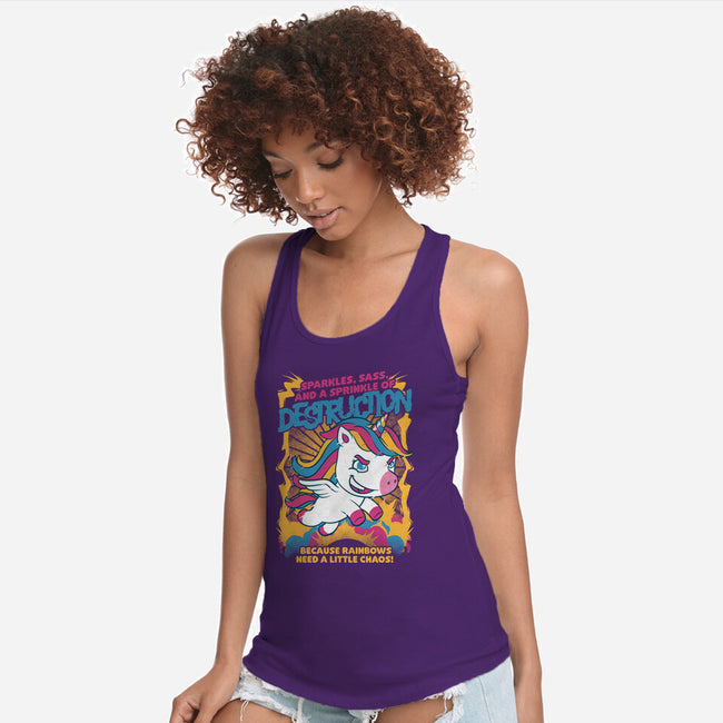 Unicorn Rainbows Destruction-Womens-Racerback-Tank-Studio Mootant