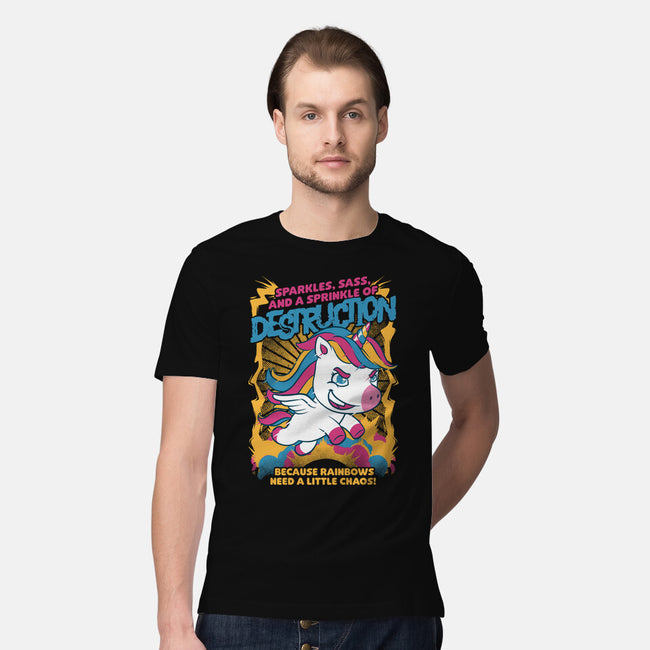 Unicorn Rainbows Destruction-Mens-Premium-Tee-Studio Mootant