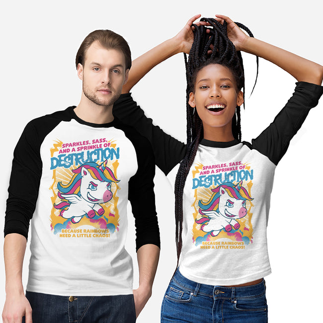 Unicorn Rainbows Destruction-Unisex-Baseball-Tee-Studio Mootant