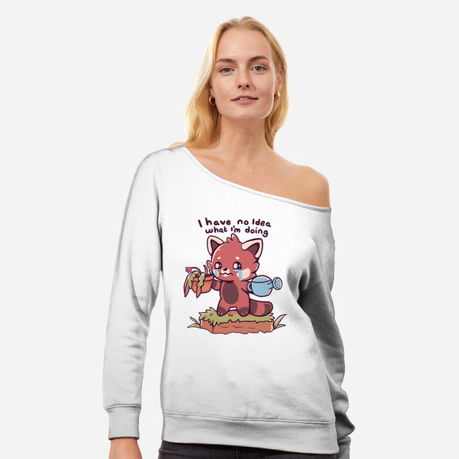 I Have No Idea-Womens-Off Shoulder-Sweatshirt-TechraNova