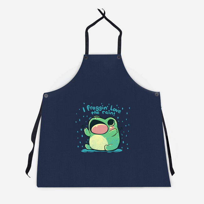 Froggin Love The Rain-Unisex-Kitchen-Apron-TechraNova