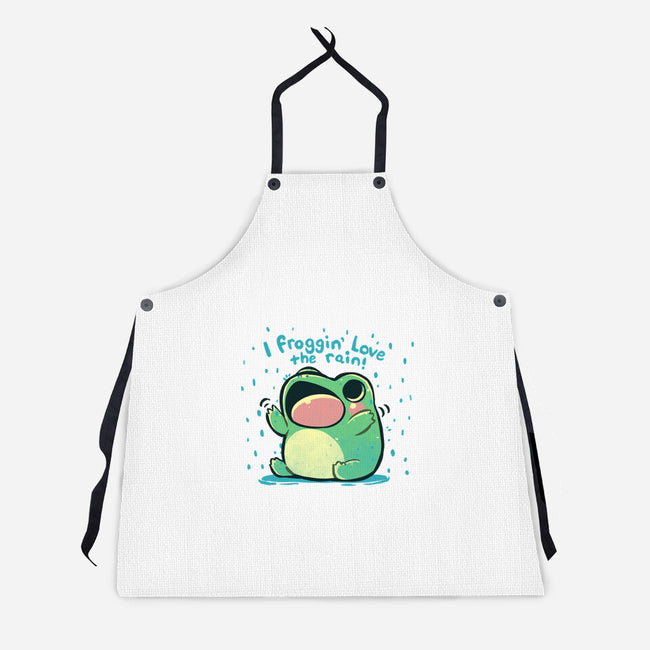 Froggin Love The Rain-Unisex-Kitchen-Apron-TechraNova