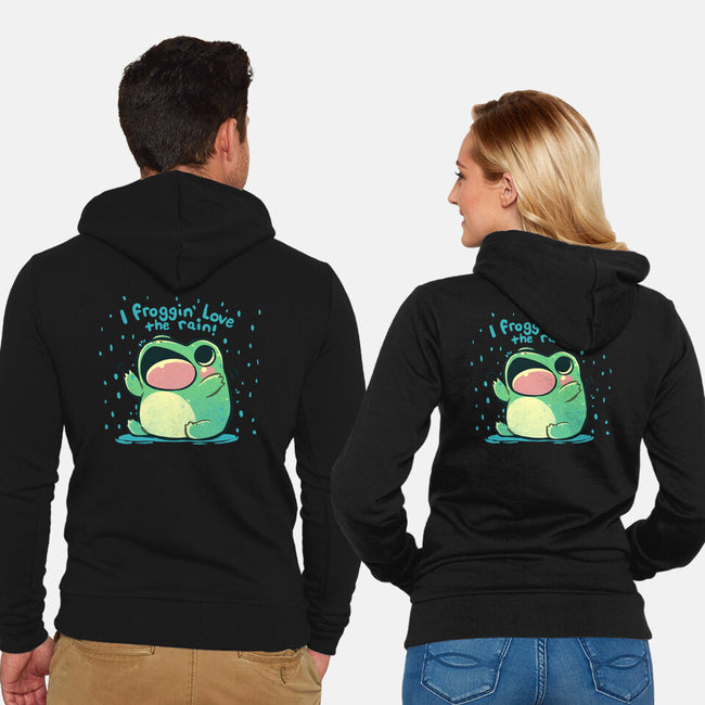 Froggin Love The Rain-Unisex-Zip-Up-Sweatshirt-TechraNova