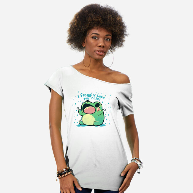 Froggin Love The Rain-Womens-Off Shoulder-Tee-TechraNova