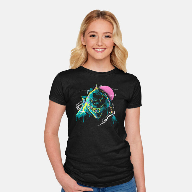 Colorful Kaiju-Womens-Fitted-Tee-IKILO