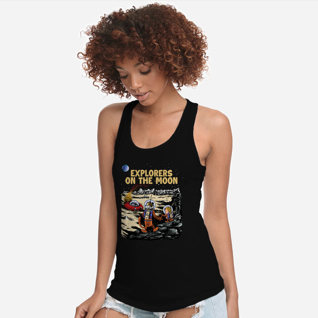 Explorers On The Moon-Womens-Racerback-Tank-zascanauta