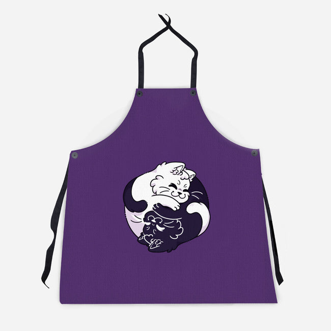 Ying Yang Cat-Unisex-Kitchen-Apron-Zaia Bloom