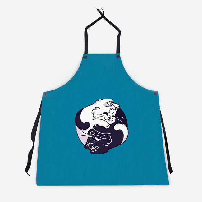 Ying Yang Cat-Unisex-Kitchen-Apron-Zaia Bloom