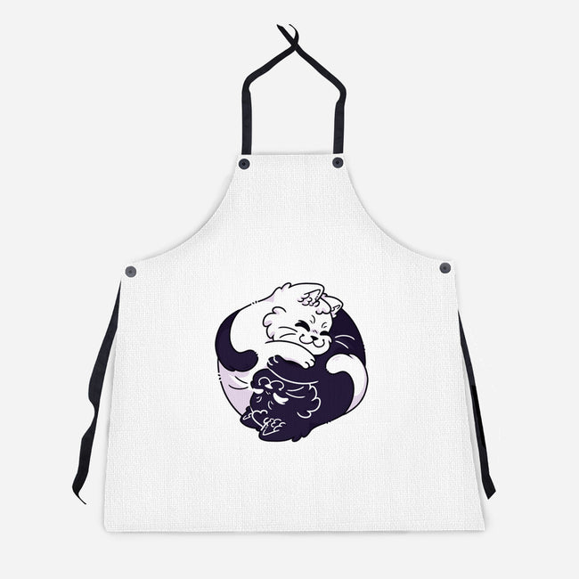 Ying Yang Cat-Unisex-Kitchen-Apron-Zaia Bloom