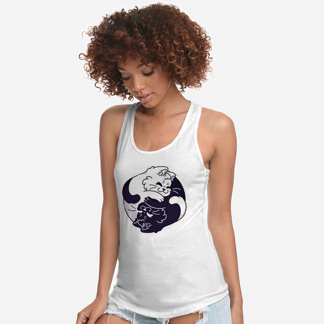 Ying Yang Cat-Womens-Racerback-Tank-Zaia Bloom