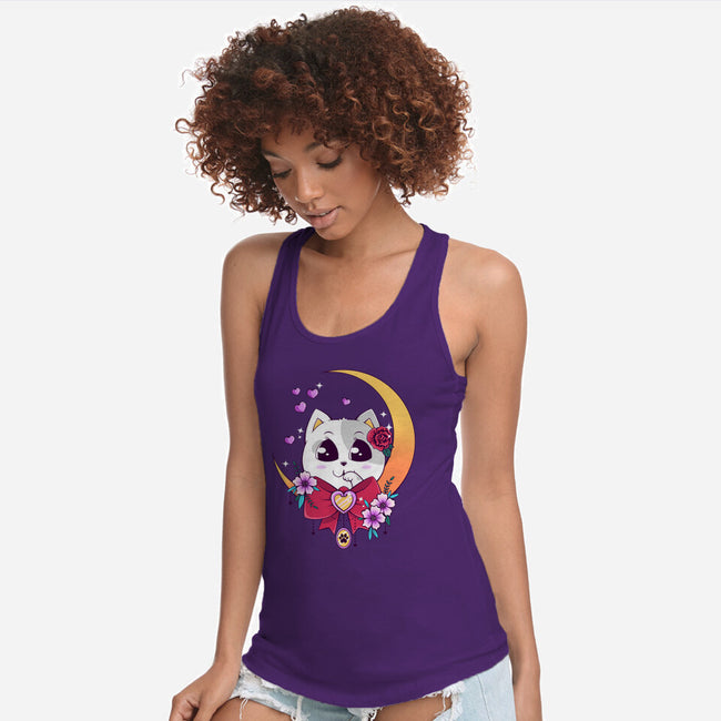 Kawaii Cat-Womens-Racerback-Tank-GODZILLARGE