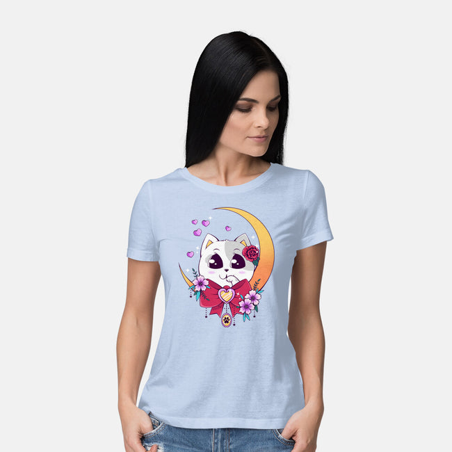 Kawaii Cat-Womens-Basic-Tee-GODZILLARGE