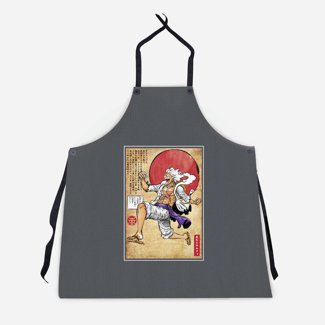 Gear Five Woodblock-Unisex-Kitchen-Apron-DrMonekers