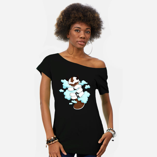 HUG-Womens-Off Shoulder-Tee-MaxoArt