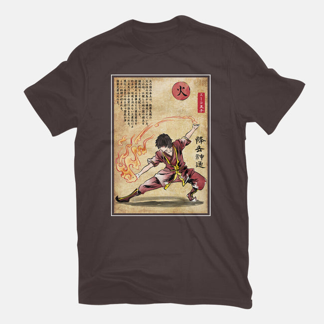 Fire Nation Master Woodblock-Womens-Basic-Tee-DrMonekers