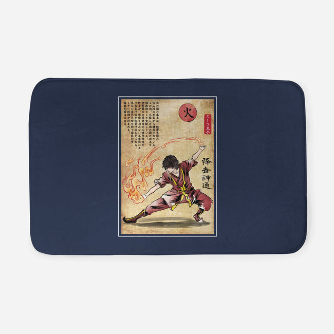 Fire Nation Master Woodblock-None-Memory Foam-Bath Mat-DrMonekers