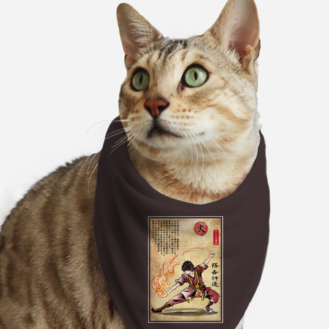 Fire Nation Master Woodblock-Cat-Bandana-Pet Collar-DrMonekers