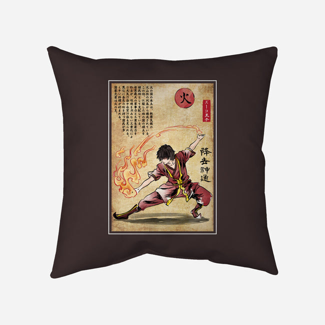 Fire Nation Master Woodblock-None-Removable Cover-Throw Pillow-DrMonekers