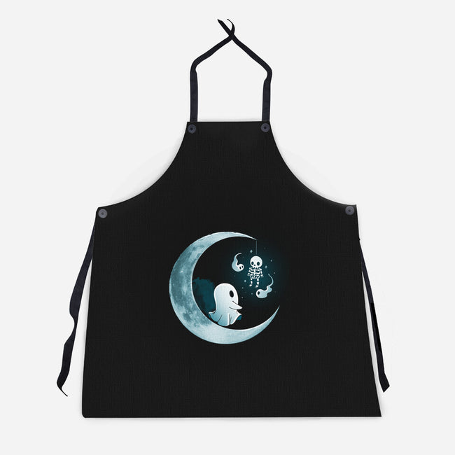 Ghostly Moon-Unisex-Kitchen-Apron-Vallina84