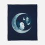 Ghostly Moon-None-Fleece-Blanket-Vallina84