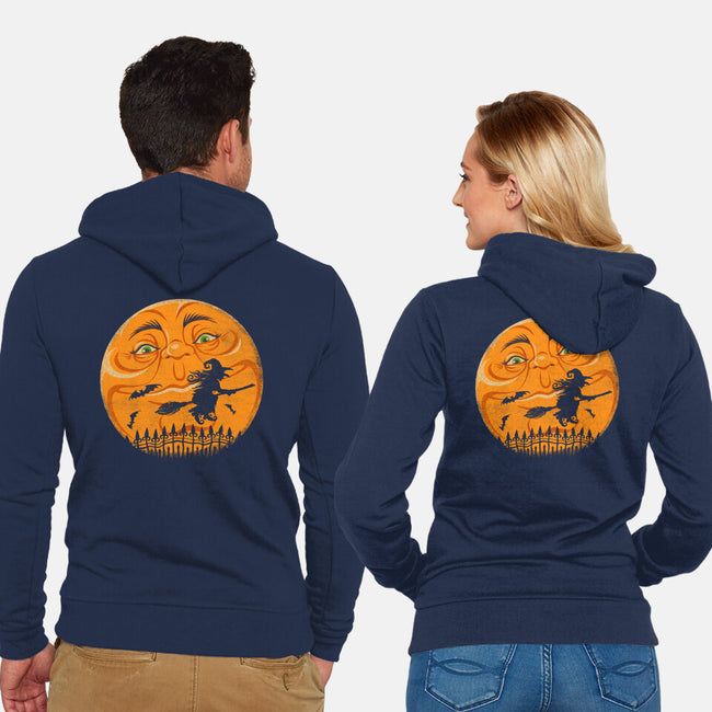 Witchy Moon-Unisex-Zip-Up-Sweatshirt-kennsing