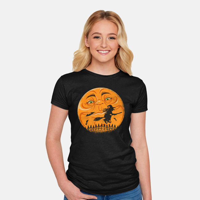 Witchy Moon-Womens-Fitted-Tee-kennsing