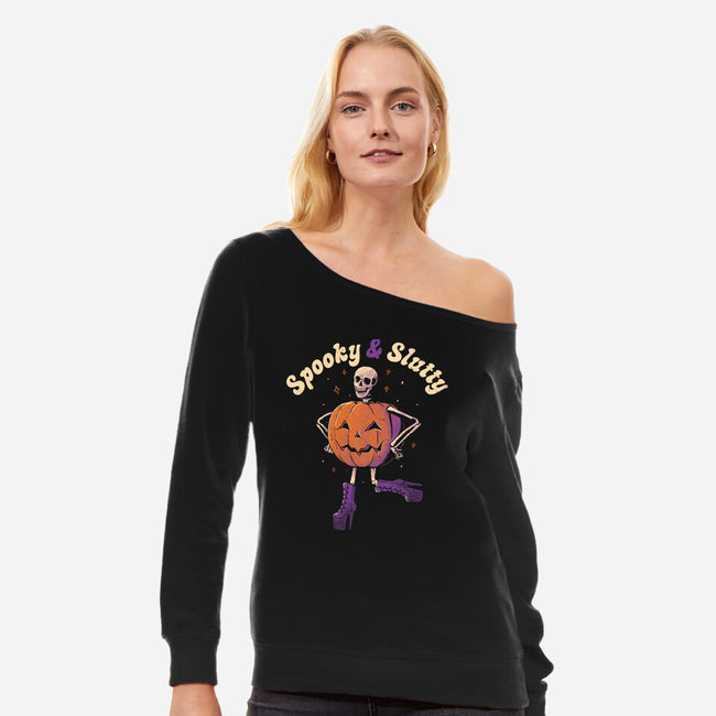 Spooky And Slutty-Womens-Off Shoulder-Sweatshirt-eduely