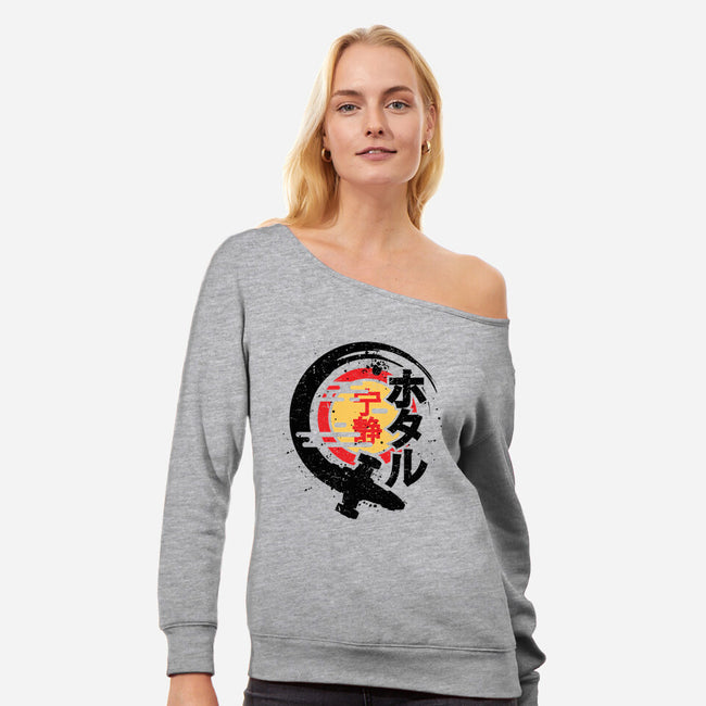 Firefly Of The Rising Sun-Womens-Off Shoulder-Sweatshirt-jrberger