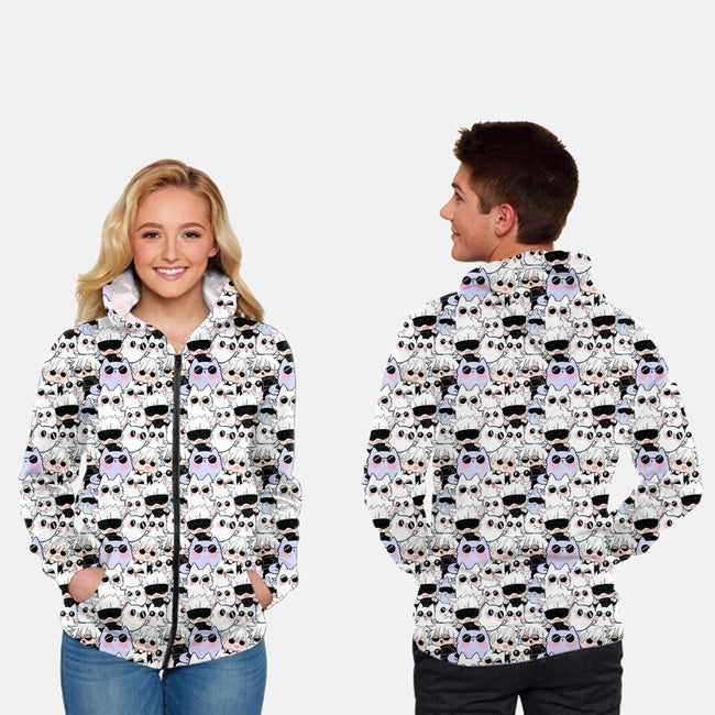 Gojo Satoru Neko-Unisex-All Over Print Zip-Up-Sweatshirt-barobaro