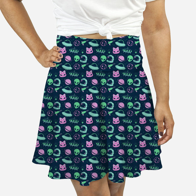 Pastel Alien-Womens-All Over Print Skater-Skirt-xMorfina