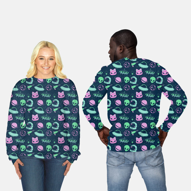 Pastel Alien-Unisex-All Over Print Crew Neck-Sweatshirt-xMorfina